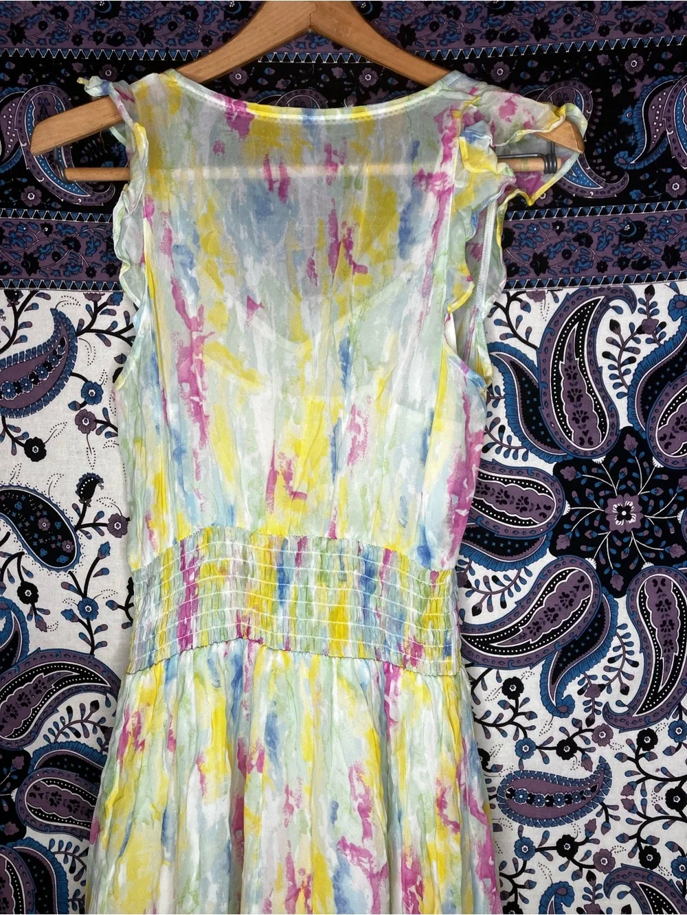 Anthropologie watercolors midi dress 6 - Picture 5 of 7